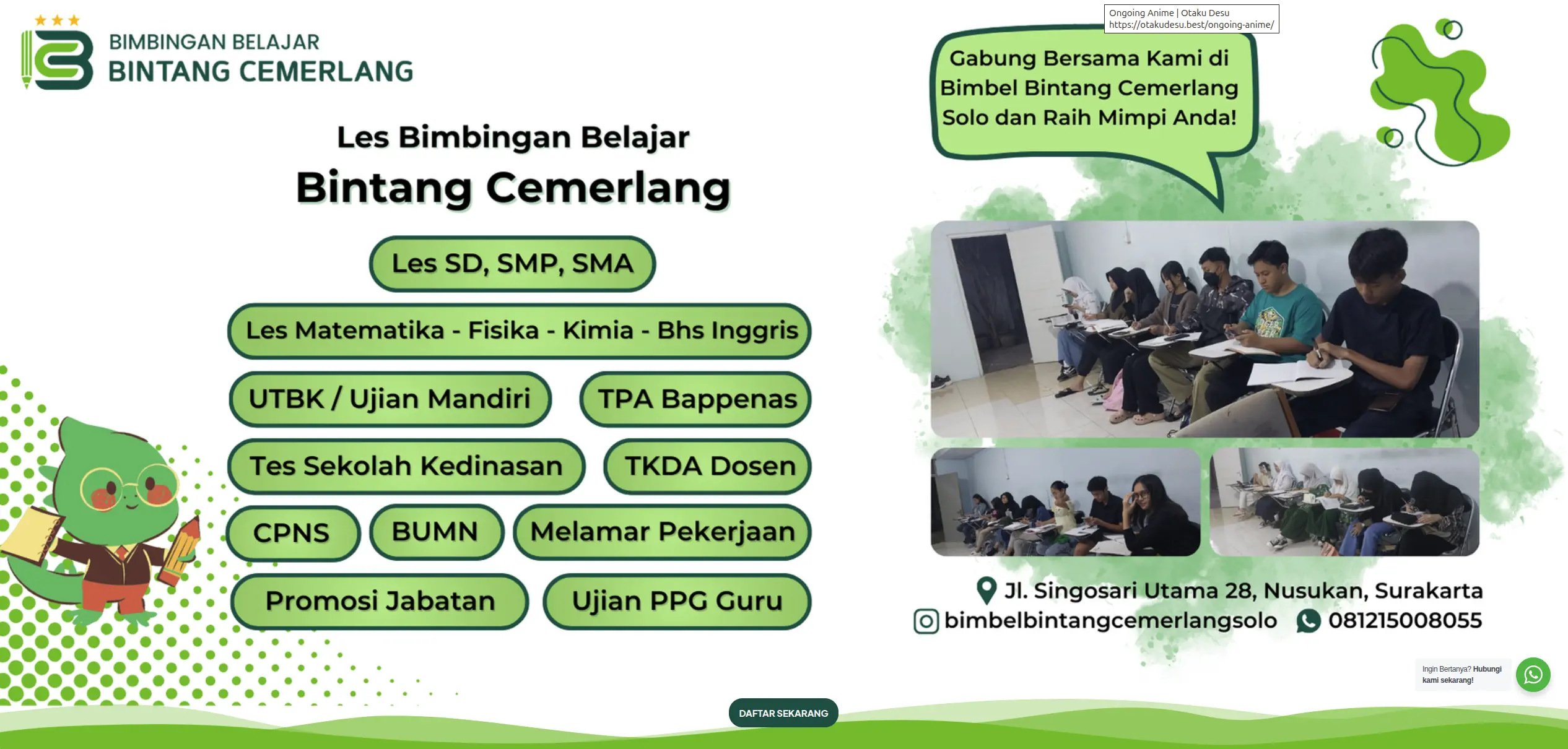 Landing Page Bimbel Bintang Cemerlang