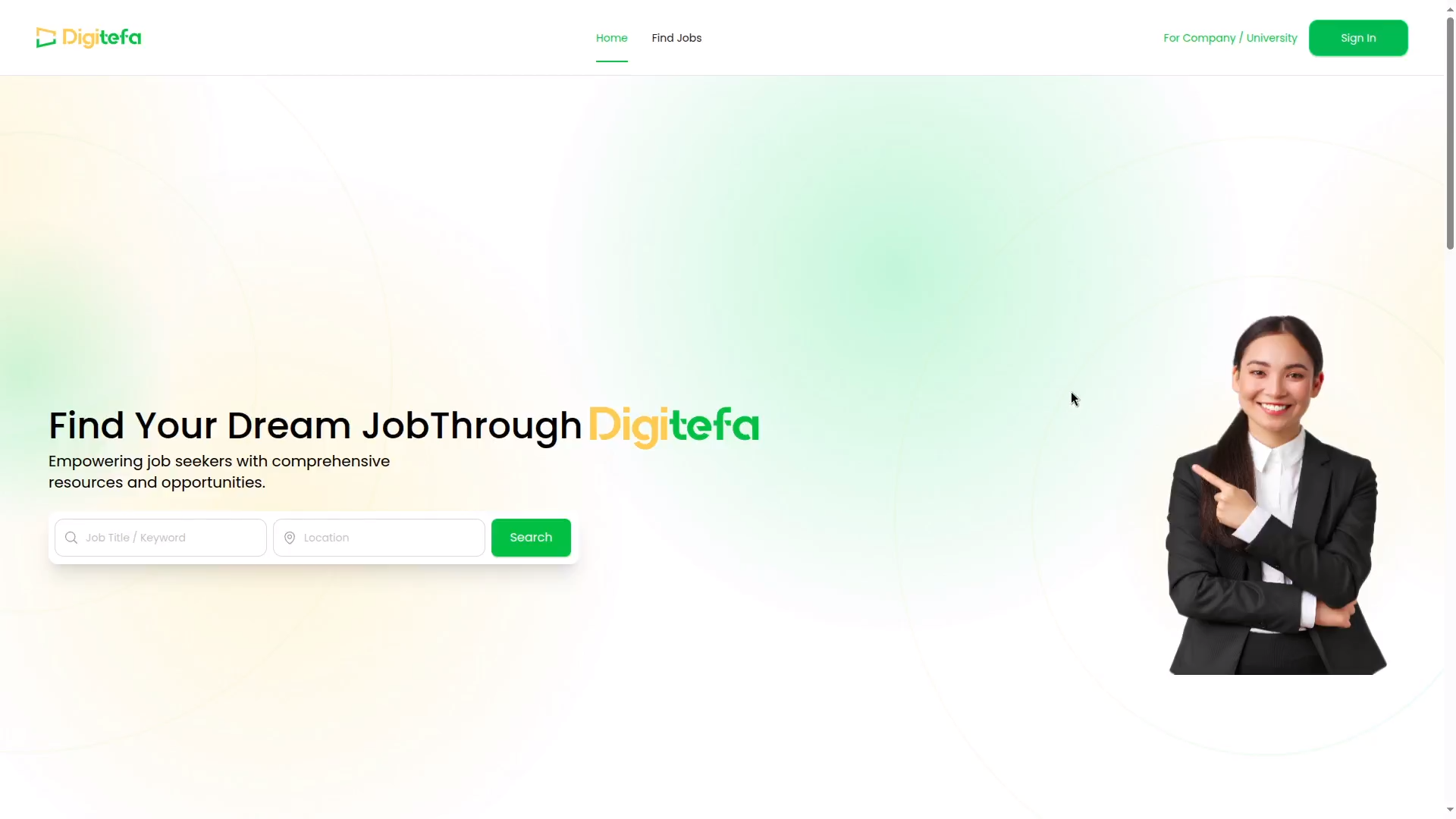 Digitefa - Platform Pencarian Lowongan Kerja screenshot 1
