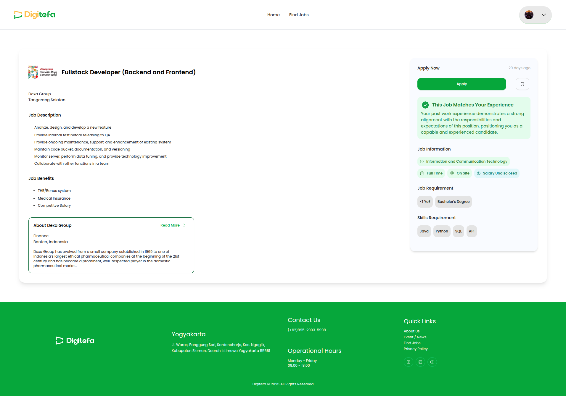Digitefa - Platform Pencarian Lowongan Kerja screenshot 3